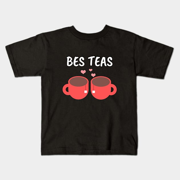 Bes teas - Besties funny friendship pun  for friends bff best friend matching friendship day gift Kids T-Shirt by Petalprints